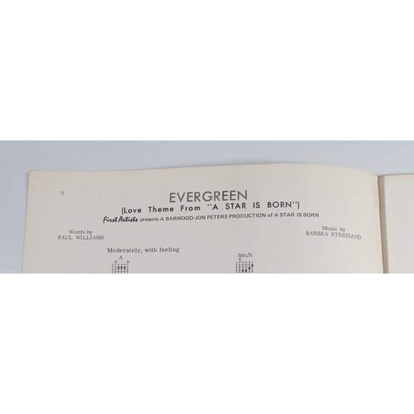 Vintage Sheet Music Evergreen 1976 Barbra Streisand Piano Voice Easy Listening - Picture 2 of 4